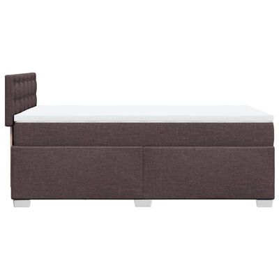 vidaXL Box spring postelja z vzmetnico temno rjava 80x200 cm blago