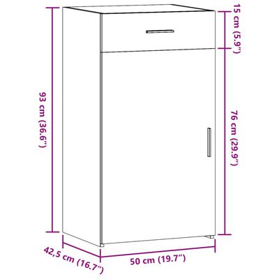 vidaXL Komoda rjavi hrast 50x42,5x93 cm inženirski les