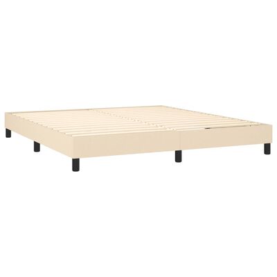 vidaXL Box spring postelja z vzmetnico krem 160x200 cm blago