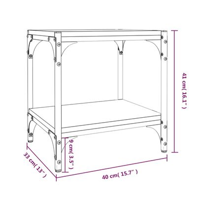 vidaXL TV omarica dimljen hrast 40x33x41 cm inženirski les in jeklo