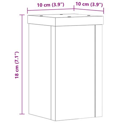 vidaXL Stojalo za rastline 2 kosa starinski les 10x10x18 cm inž. les