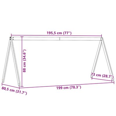 vidaXL Streha za otroško posteljo bela 199x80,5x88 cm trdna borovina