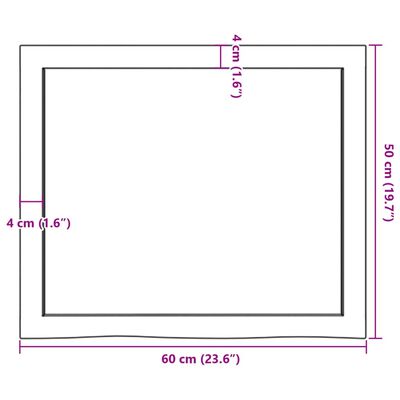 vidaXL Stenska polica temno rjava 60x50x(2-4) cm trdna hrastovina