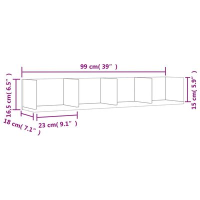 vidaXL Stenska omarica 2 kosa rjavi hrast 99x18x16,5 cm inžen. les