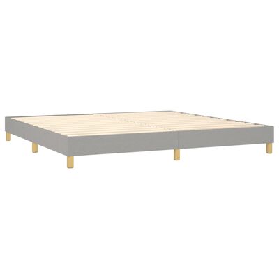 vidaXL Box spring postelja z vzmetnico svetlo siva 200x200 cm blago