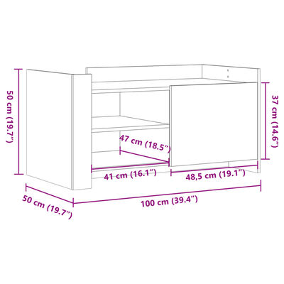 vidaXL Klubska mizica siva sonoma 100x50x50 cm inženirski les