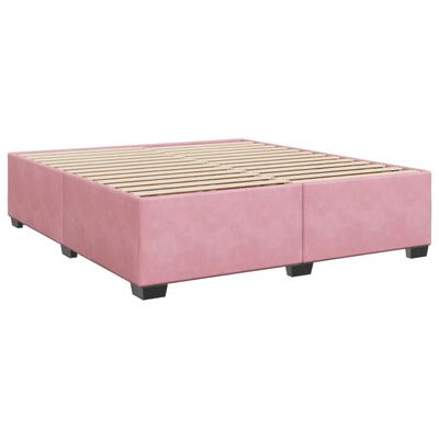 vidaXL Box spring postelja z vzmetnico roza 200x200 cm žamet