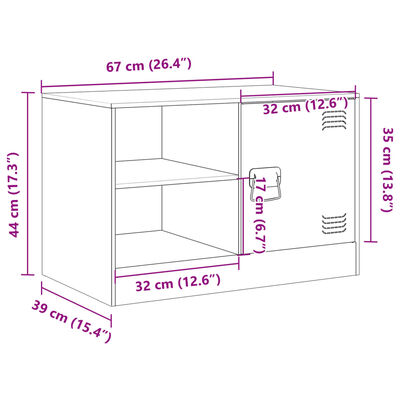 vidaXL TV omarica olivno zelena 67x39x44 cm jeklo