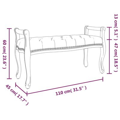 vidaXL Klop modra 110x45x60 cm žamet