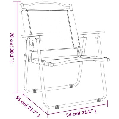 vidaXL Stoli za kampiranje 2 kosa bež 54x55x78 cm Oxford blago