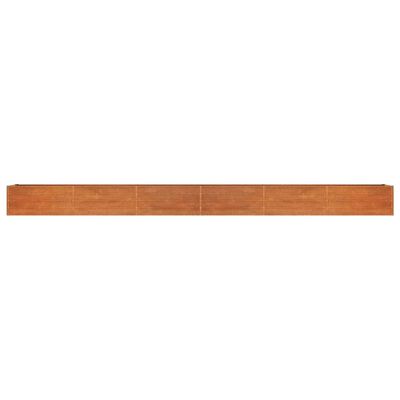 vidaXL Vrtna visoka greda rusty 600x80x45 cm corten jeklo