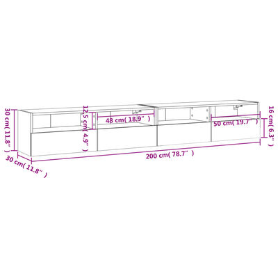 vidaXL Stenske TV omarice rjavi hrast 100x30x30 cm inženirski les