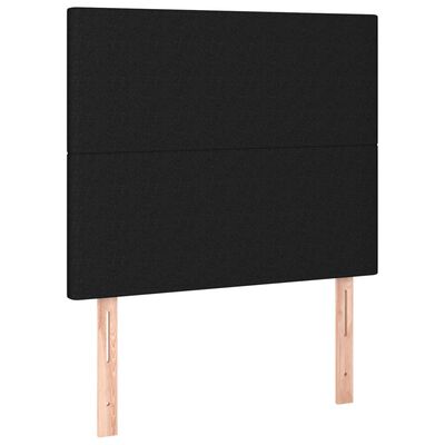 vidaXL Box spring postelja z vzmetnico črn 90x190 cm blago