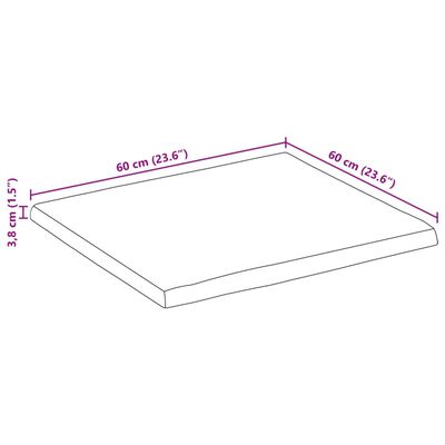 vidaXL Mizna plošča 60x60x3,8 cm naraven rob trden mangov les