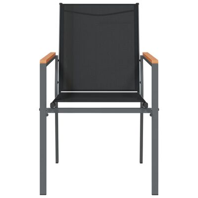 vidaXL Vrtni stoli 4 kosi črni 55x61,5x90 cm textilene in jeklo
