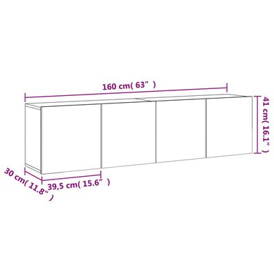 vidaXL Stenske TV omarice 2 kosa rjavi hrast 80x30x41 cm