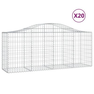 vidaXL Obokane gabion košare 20 kosov 200x50x80/100 cm cinkano železo