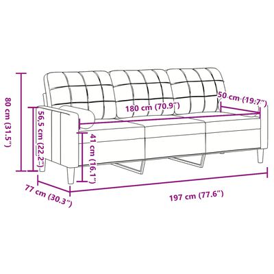 vidaXL Kavč trosed z okrasnimi blazinami črn 180 cm žamet