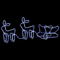 vidaXL Božični jelen in sani zunanja dekoracija 576 LED lučk