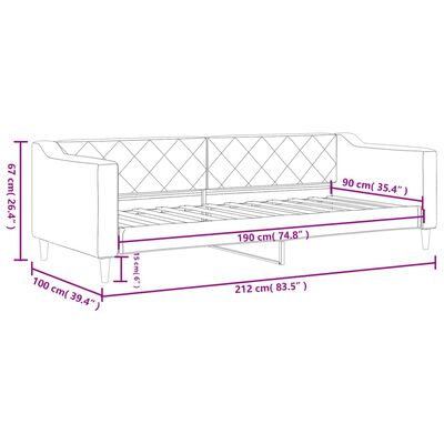 vidaXL Raztegljiva postelja črna 90x190 cm blago