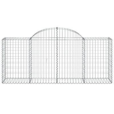 vidaXL Obokane gabion košare 2 kosa 200x50x80/100 cm pocinkano železo