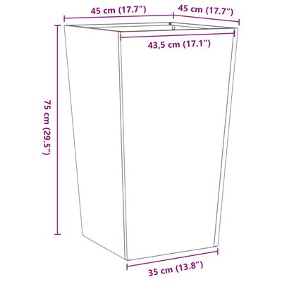 vidaXL Vrtno korito 2 kosa 45x45x75 cm pocinkano jeklo