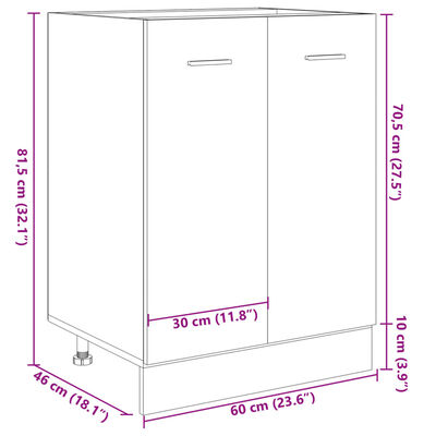 vidaXL Spodnja omarica sonoma hrast 60x46x81,5 cm iverna plošča