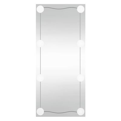 vidaXL Stensko ogledalo z LED lučmi 40x80 cm stekleno pravokotno