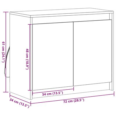 vidaXL Komoda z LED sonoma hrast 72x34x61 cm inženirski les