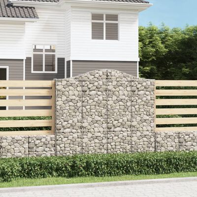 vidaXL Obokane gabion košare 4 kosi 200x30x180/200 cm pocinkano železo