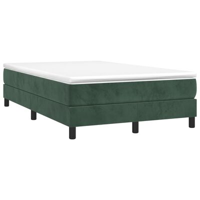 vidaXL Box spring postelja z vzmetnico temno zelena 120x200 cm žamet