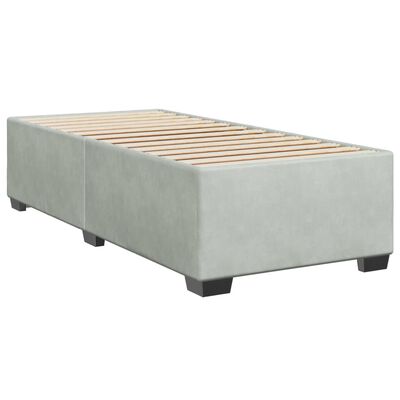 vidaXL Box spring postelja z vzmetnico svetlo siva 100x200 cm žamet