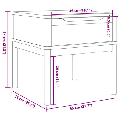 vidaXL Mizica za svetilko FLORO siva 55x55x54 cm trdna borovina