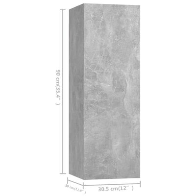 vidaXL Komplet TV omaric 4-delni betonsko siva inženirski les