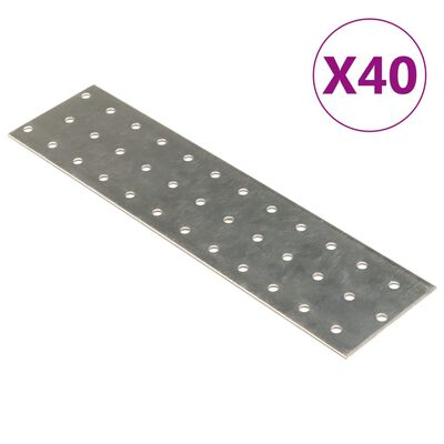 vidaXL Perforirane plošče 40 kosov 2 mm 240x60 mm pocinkano jeklo