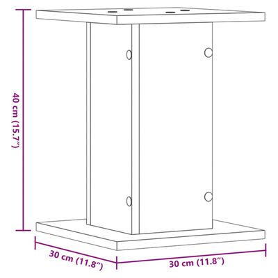 vidaXL Stojalo za zvočnike 2 kosa starinski les 30x30x40 cm inž. les