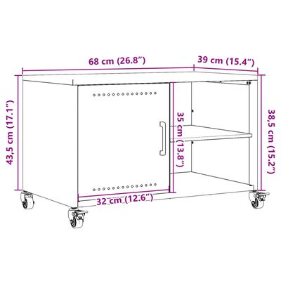 vidaXL TV omarica gorčično rumena 68x39x43,5 cm hladno valjano jeklo