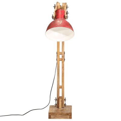 vidaXL Stoječa svetilka 25 W obrabljeno rdeča 33x25x130-150 cm E27