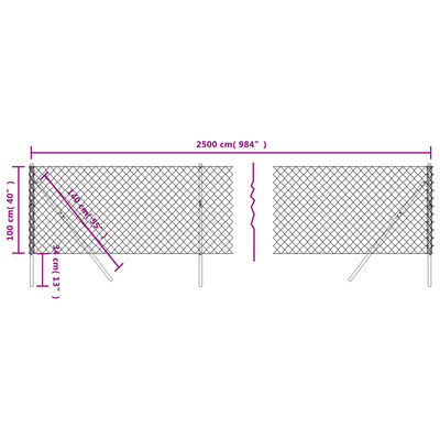 vidaXL Mrežna ograja zelena 1x25 m