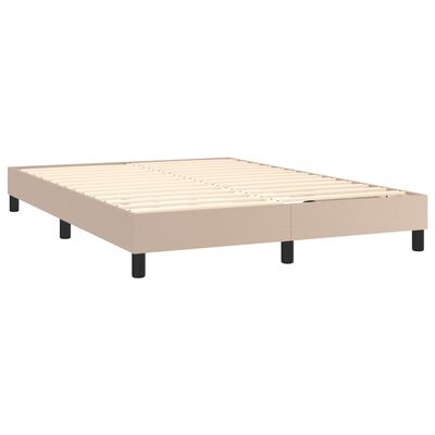 vidaXL Box spring postelja z vzmetnico kapučino 140x200cm umetno usnje