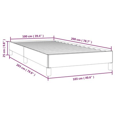 vidaXL Posteljni okvir svetlo siv 100x200 cm blago