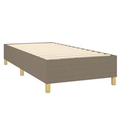 vidaXL Box spring postelja z vzmetnico LED taupe 100x200 cm blago