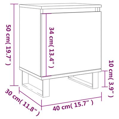 vidaXL Nočna omarica siva sonoma 40x30x50 cm inženirski les