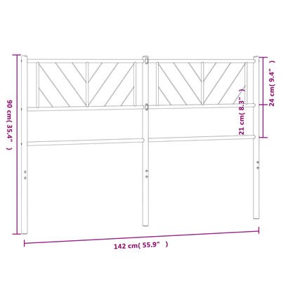 vidaXL Kovinsko vzglavje belo 135 cm