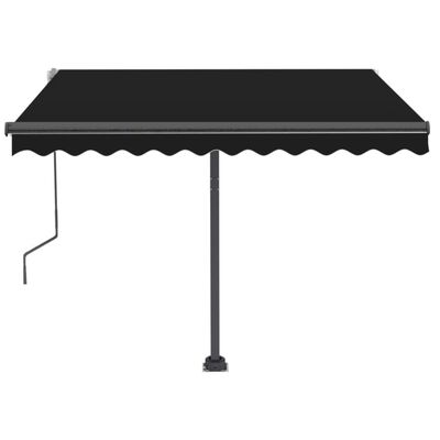 vidaXL Prostostoječa ročna zložljiva tenda 350x250 cm antracitna