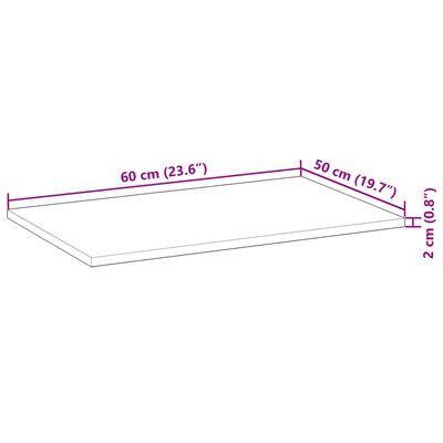 vidaXL Kopalniški pult neobdelan 60x50x2 cm trden akacijev les