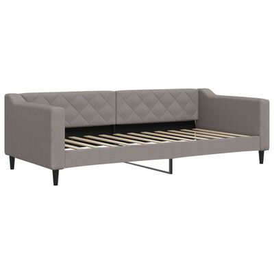 vidaXL Dnevna postelja z vzmetnico taupe 90x200 cm blago