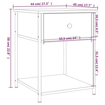 vidaXL Nočna mizica 2 kosa rjavi hrast 44x45x58 cm inženirski les