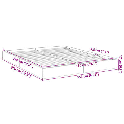 vidaXL Posteljni okvir rjav hrast 150x200 cm inženirski les