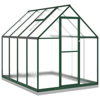 vidaXL Rastlinjak z okvirjem zelen 224x169x202 cm aluminij